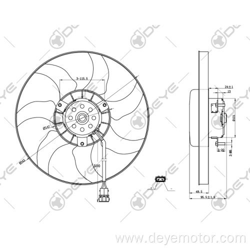 Condenser radiator cooling fan for VW TRANSPORTER VW